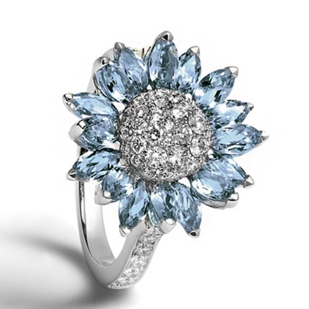 Crystal S925 SunFlower Zircon Ring - Picture 2 of 3